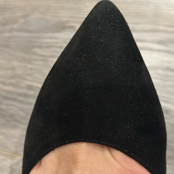 Geox Suede Pointy Toe Block Ballerina Shoes - Picture 4 of 6